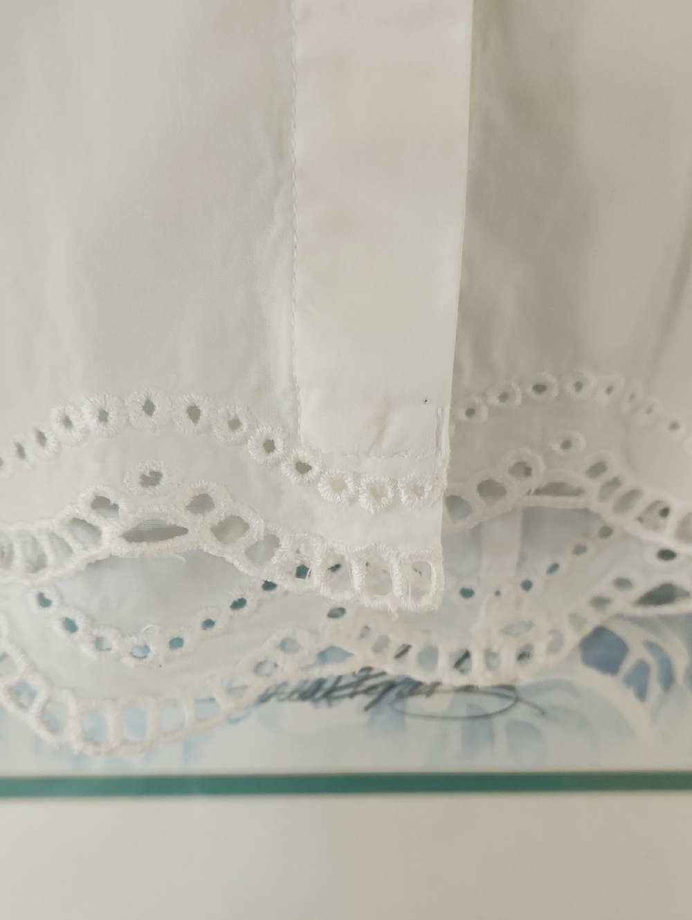 Coldwater Creek White Cotton Eyelet Embroidered Lace Coastal Beachy Romantic - Picture 4 of 6
